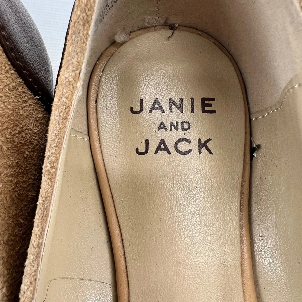 Janie and Jack Girls Tan Suede Kiltie Horsebit Ballet Flats Brown Size 13